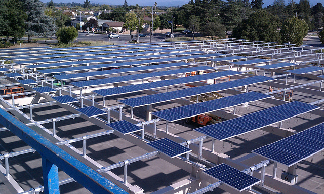 Solar Carports Under Construction At DeAnza College in Cupertino, California (2011)